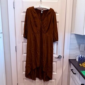 Ava & Viv High Low Dress in Rich Brown